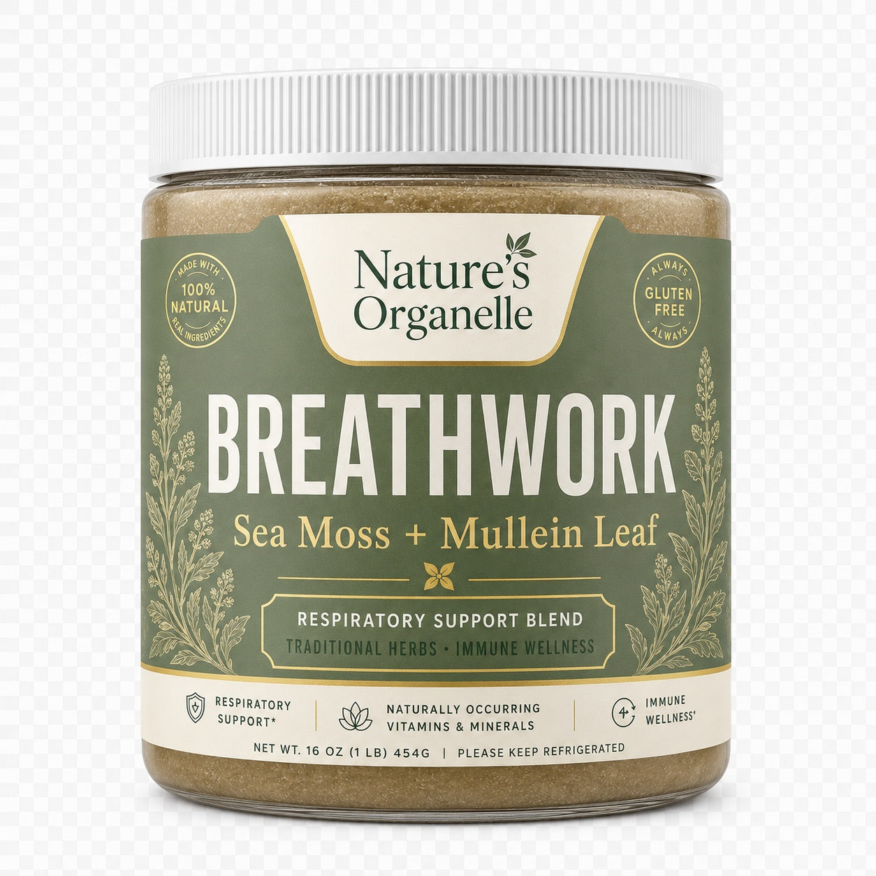 Breathwork 32oz wide mouth jar mockup