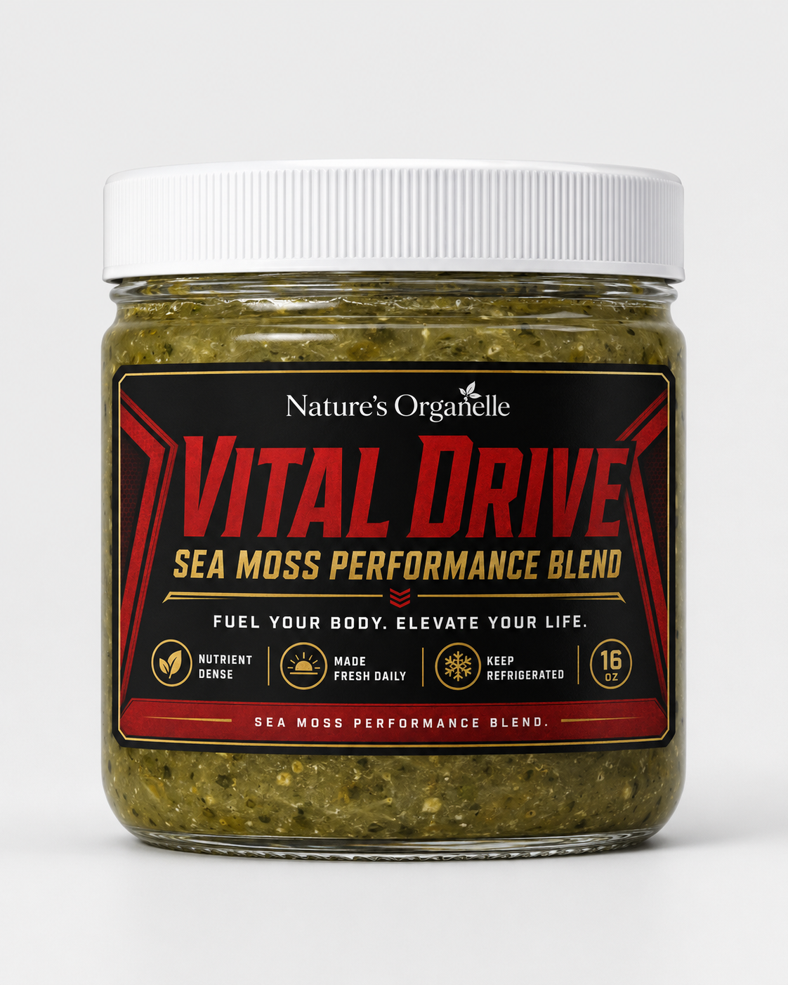 Vital Drive 32oz wide mouth jar mockup
